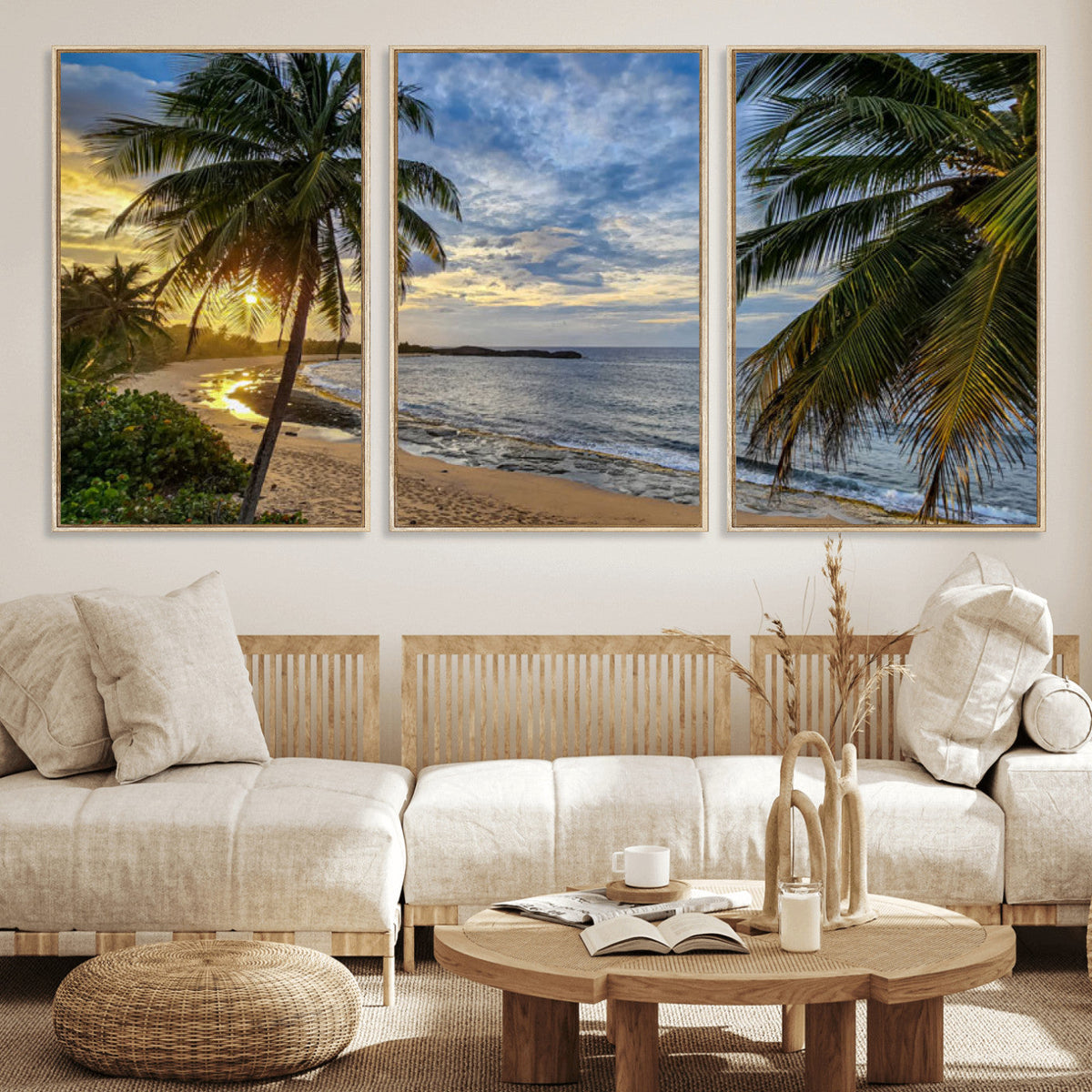 Mar Chiquita Beach Puerto Rico Canvas Wall Art, Manati Caribbean Coastal Photography Print, Tropical Ocean Sunset Decor