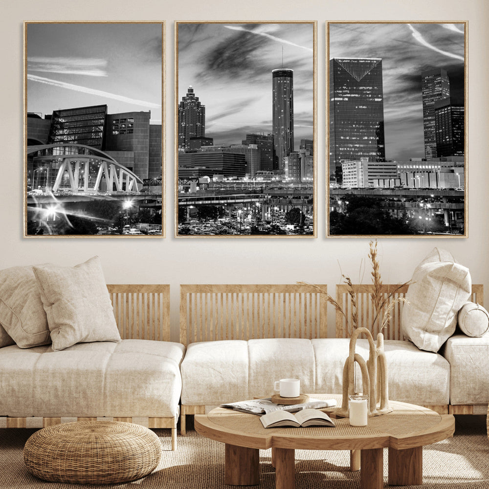 Black and White Atlanta Wall Art Canvas Print