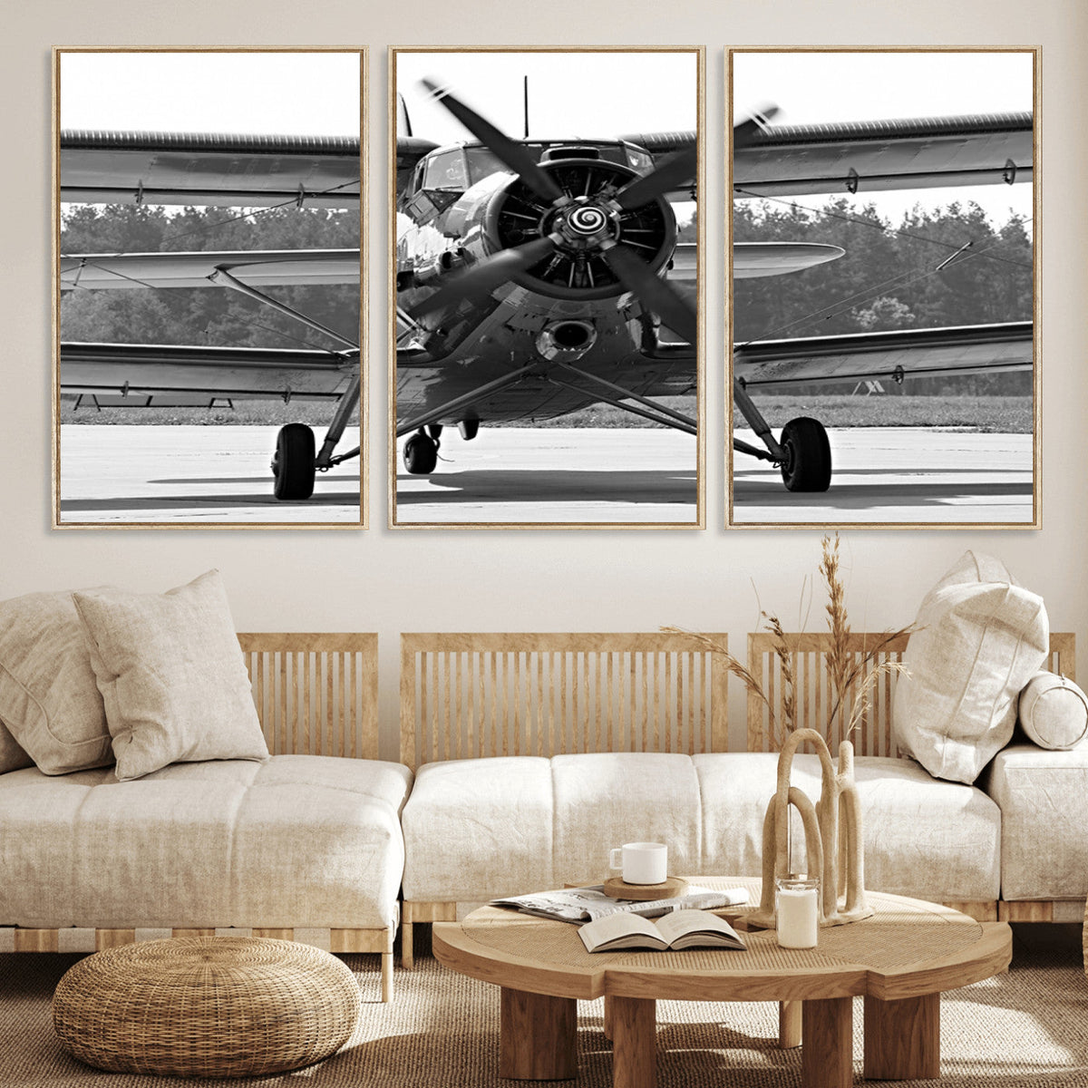 Wall Art Old War Plane Canvas Print