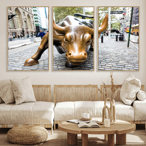 Charging Bull Wall Art Canvas Print