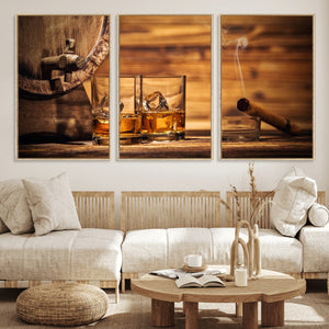 Rustic Whiskey and Barrel Canvas Print