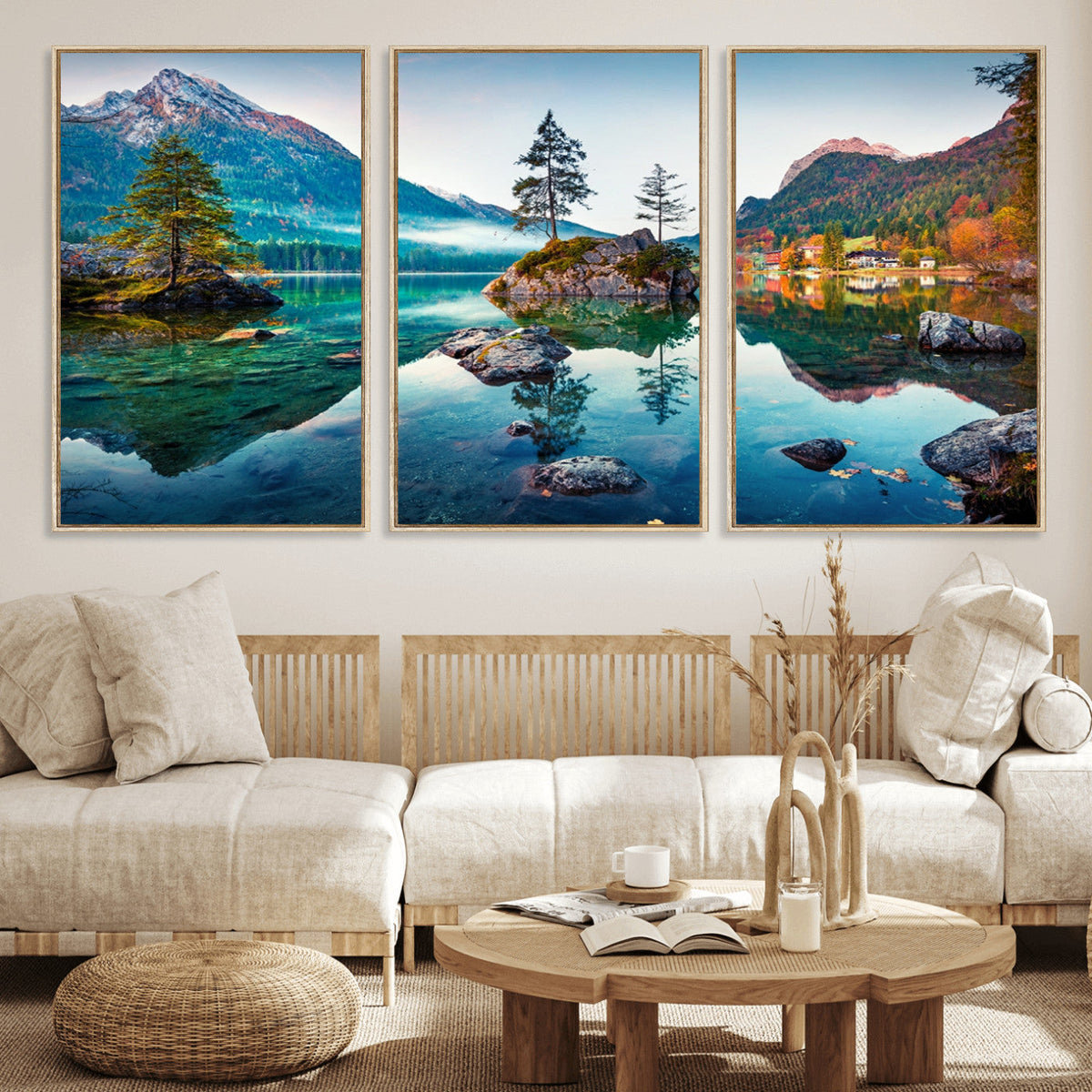 Crystal Clear Lake Wall Art | Mountains Wall Art Canvas | 3