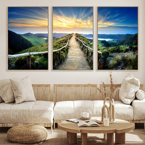 Mountain and Sunset Wall Art Canvas Print
