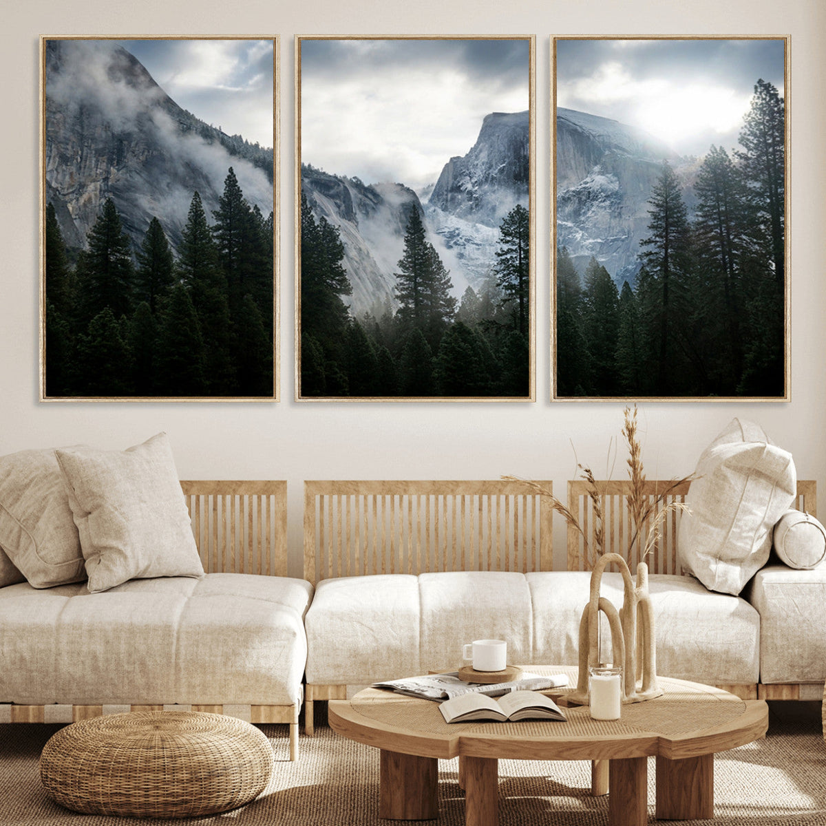 Yosemite National Park El Capitan Foggy Mountain Wall Art |