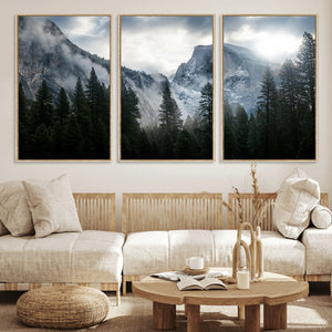 Yosemite National Park El Capitan Foggy Mountain Wall Art |