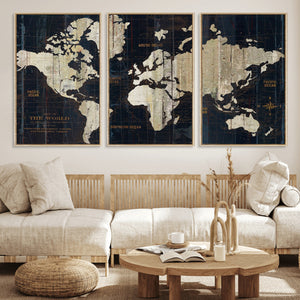World Map Canvas Print – Detailed Map of the World Wall Art