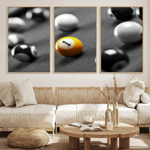 Wall Art Pool Table and Balls Canvas Print