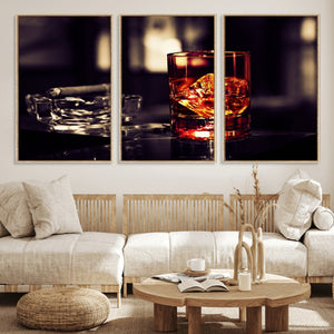 Whiskey and Cigar Canvas – Luxurious Wall Art for Home or