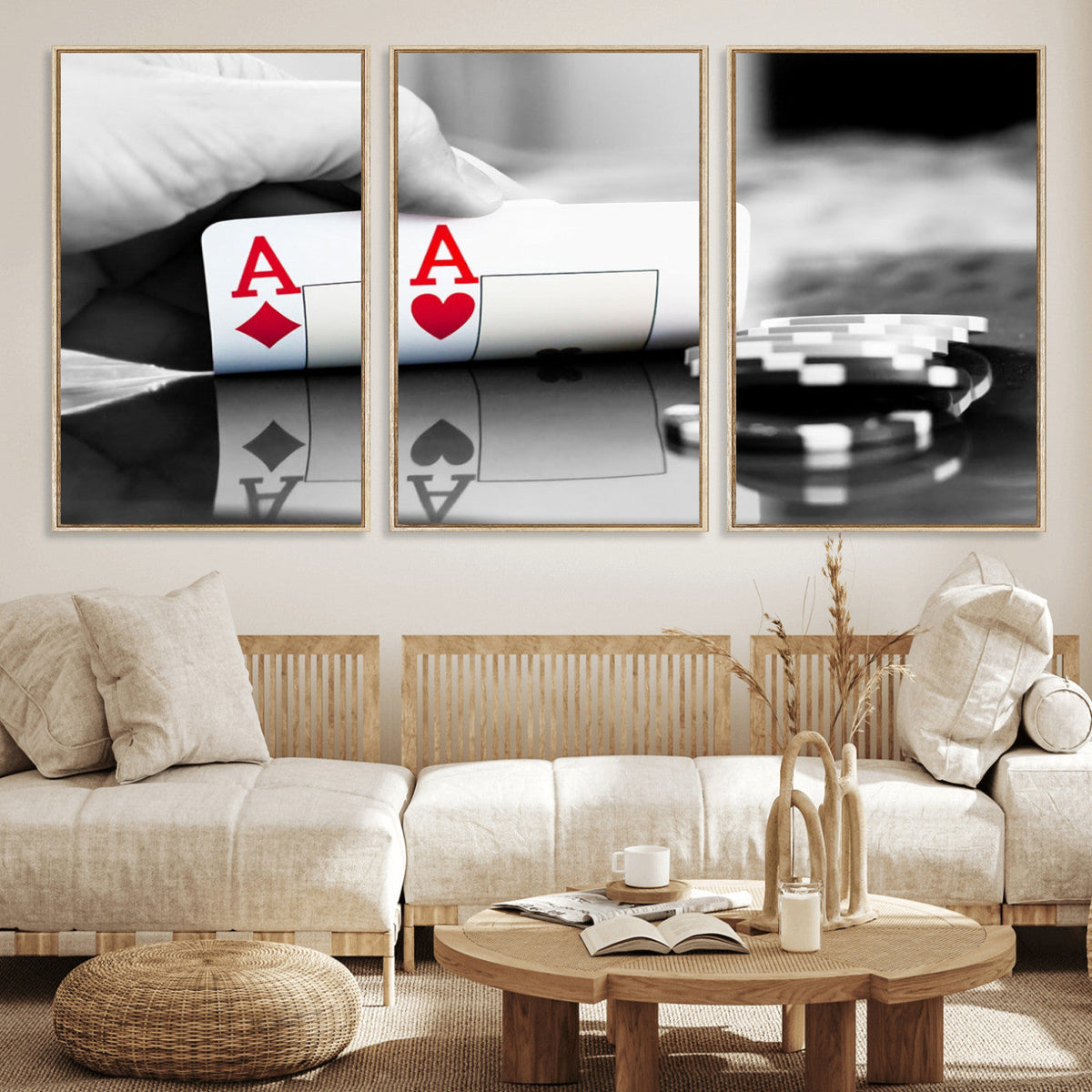 Aces Poker Art Poker Game Wall Art Canvas Print