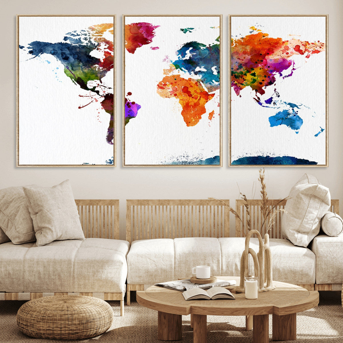 World Map Canvas Print – Detailed Map of the World Wall Art
