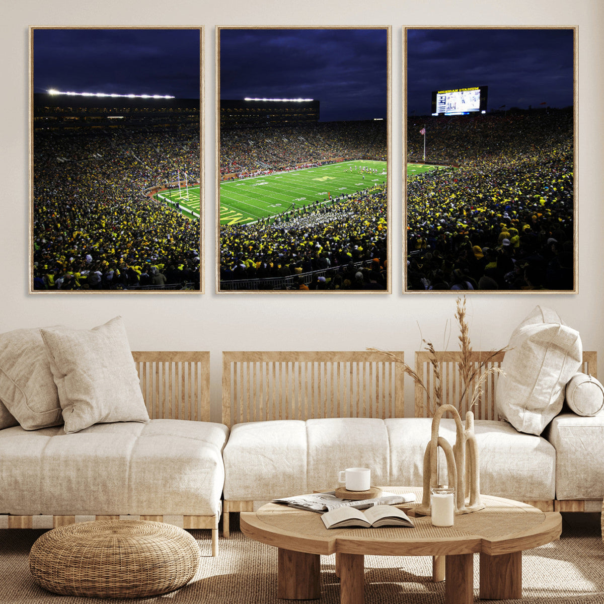 Michigan Wolverines Football Canvas Wall Decor, Football