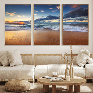 Beach Canvas Wall Art - Coastal Seascape Print for Living