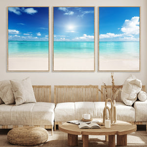Blue Ocean Wall Art Canvas Print - Tranquil Ocean Paradise