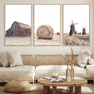 Farm Prints Set, Set of 3 Farmhouse Wall Art, Country House