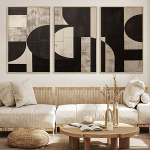 Abstract Brown Wabi Sabi Canvas Print Set – Minimalist