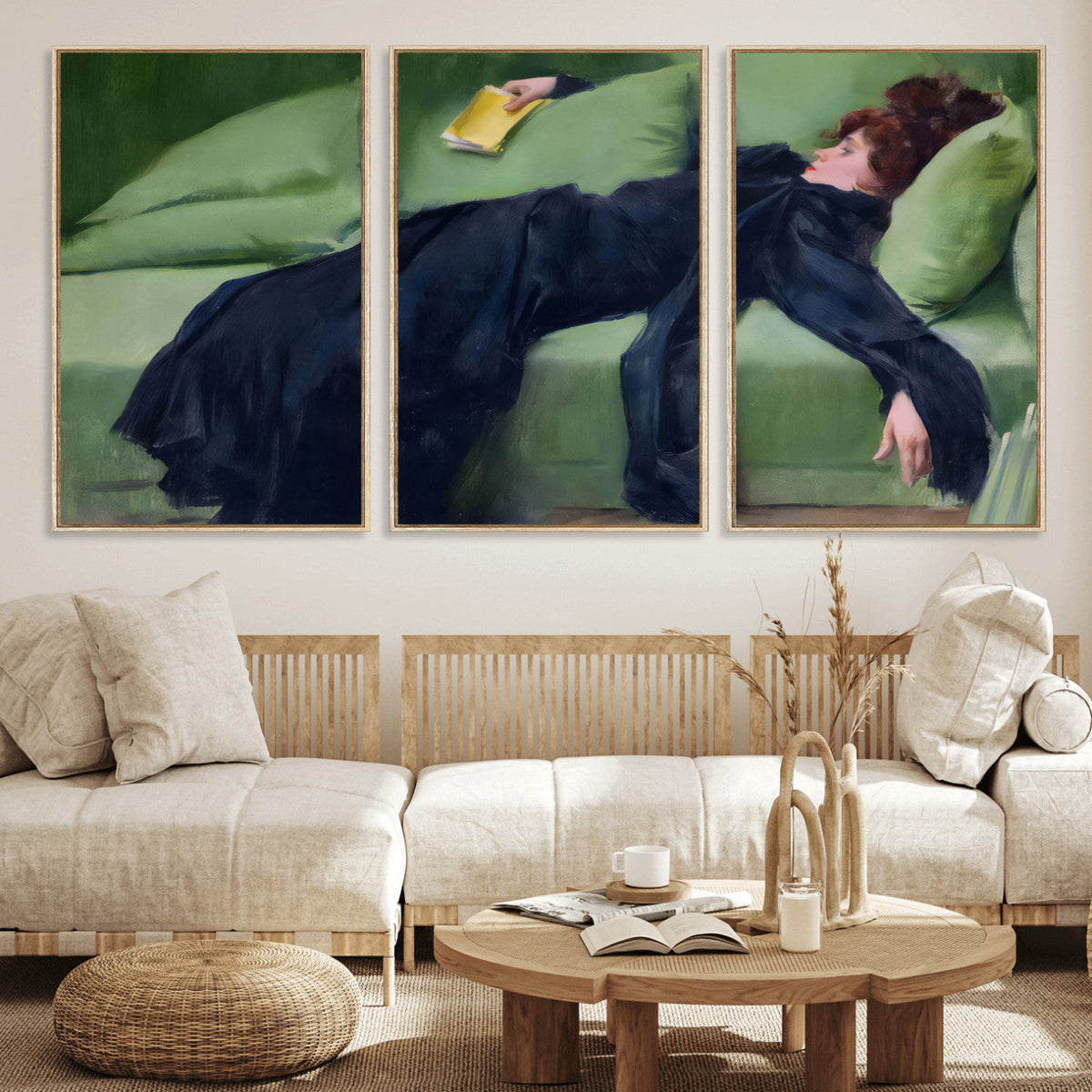 Decadent Girl by Ramon Casas Wall Art Canvas Print, Framed