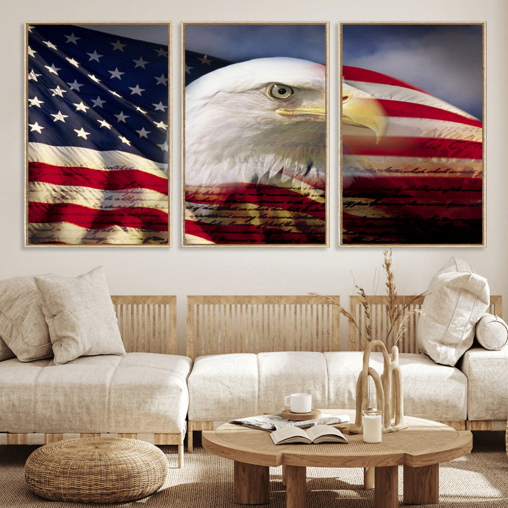 American Flag Eagle Symbol Wall Art, American Flag Eagle