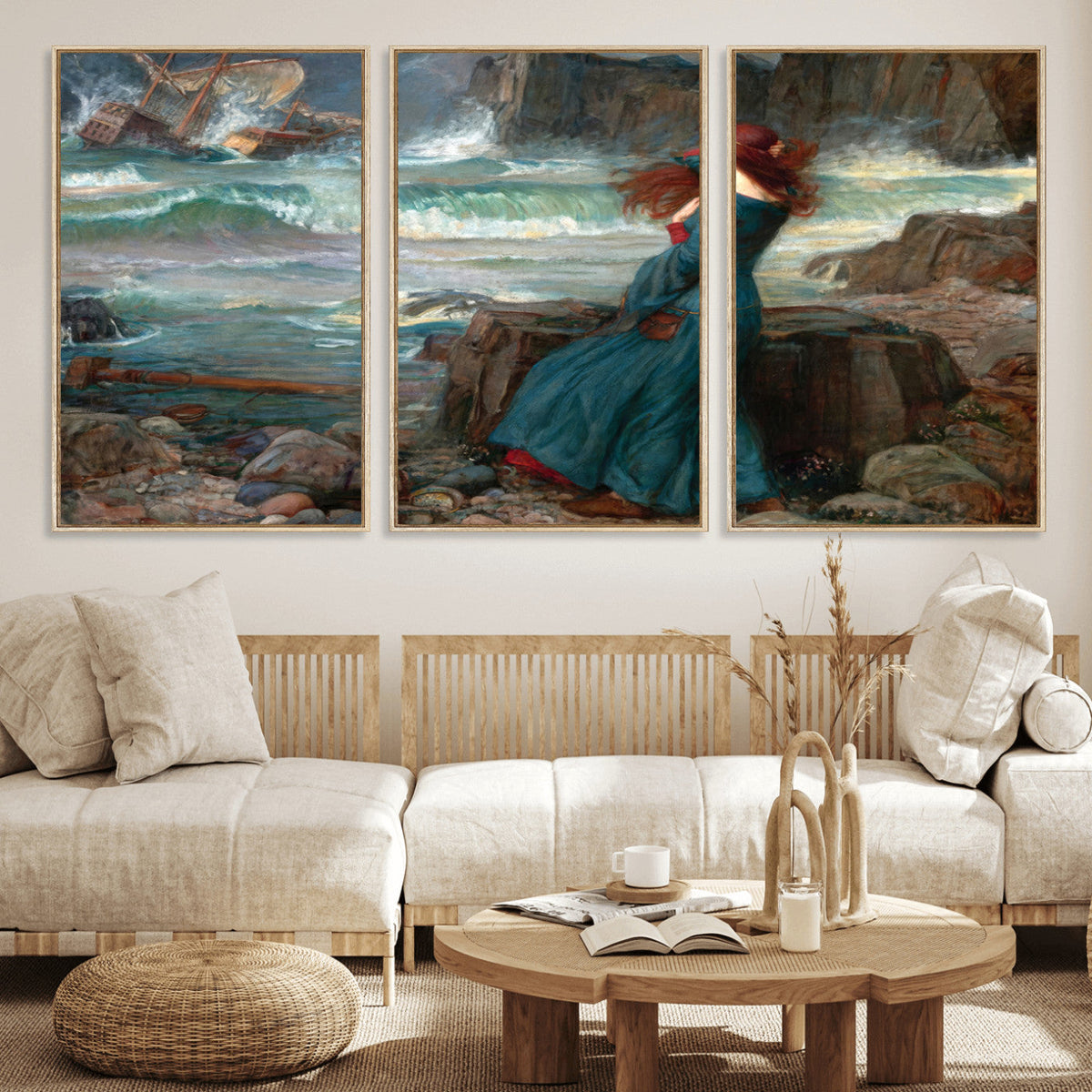 Miranda by the Shore Wall Art Canvas Print – Tempest Scene