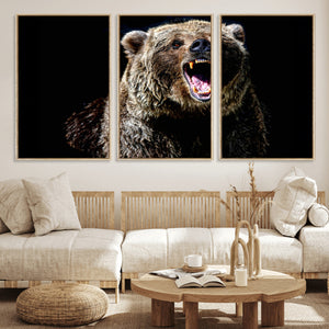Grizzly Bear Canvas Print | Wildlife Wall Art for Cabin