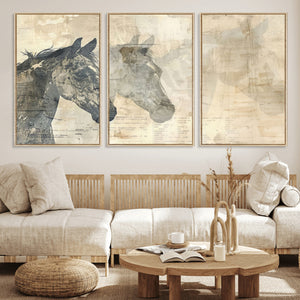 Abstract Horse Canvas Print | Modern Farmhouse Wall Art |
