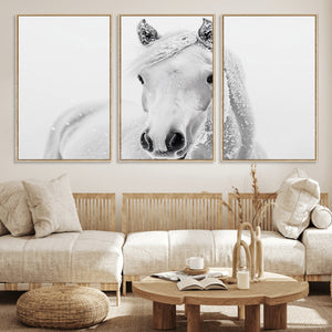 Majestic White Horse Wall Art | Ready to Hang and Framed |