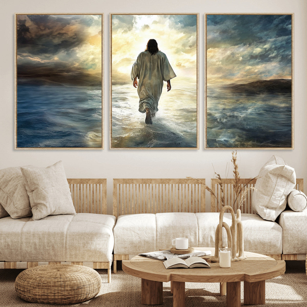 Jesus Walking on Water Wall Art | Canvas Print | Ready to