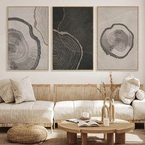 Minimalist Tree Rings Wall Art | Modern Abstract Canvas