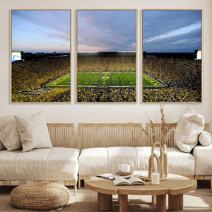 Michigan Stadium Wall Art Canvas Print, Vibrant Game Day
