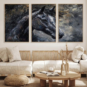 Large Abstract Horse Wall Art Canvas Print | Farmhouse Wall