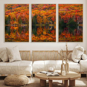 Fall Foliage Wall Art - Autumn Reflection Canvas Print,