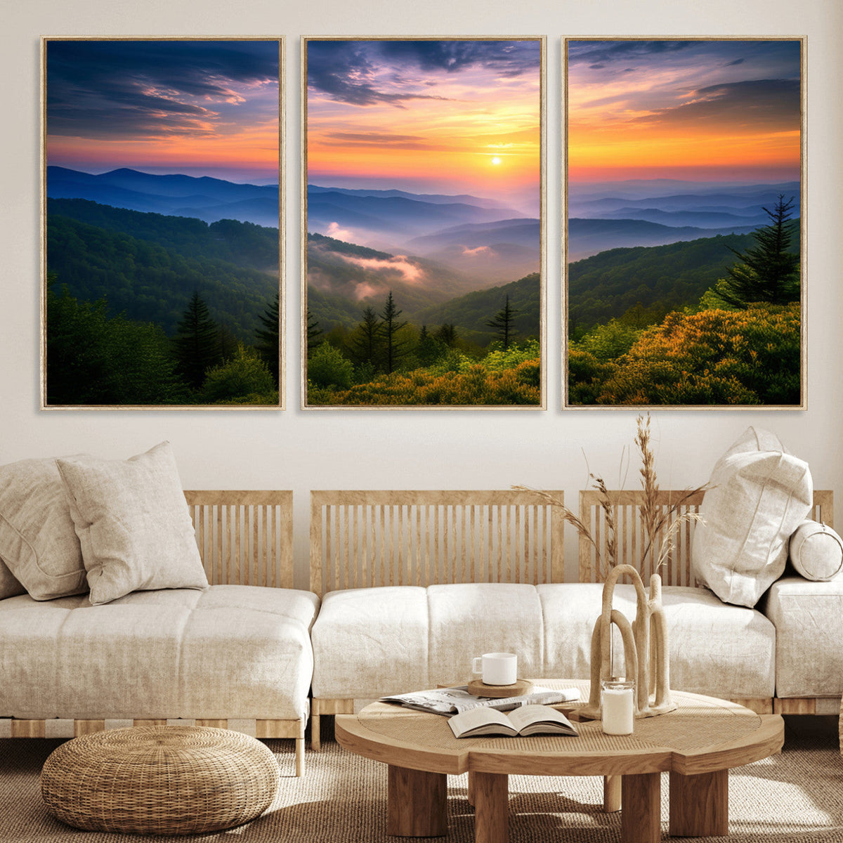 Majestic Mountain Sunrise Print | Landscape Wall Art |