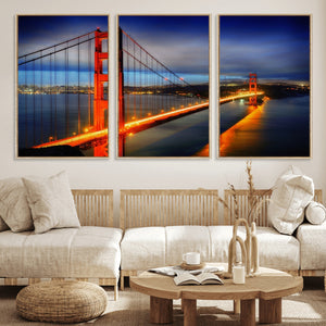 Large Wall Art San Francisco Canvas Print - Wonderful Golden