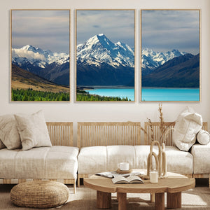 Mount Cook and Lake Pukaki Canvas Wall Art Print – Majestic