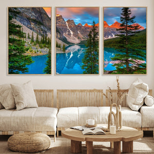 Canadian Rockies Moraine Lake Wall Art Canvas Print, Pine