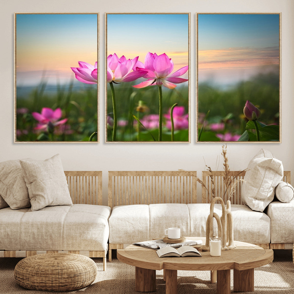 Pink Flower on the Mountain Canvas Print, Framed Pink Flower