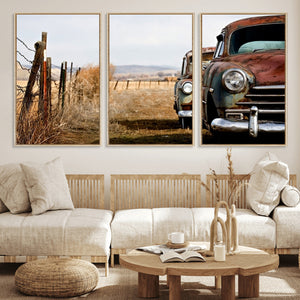 Old Rustic Classic Car Wall Art Canvas Print