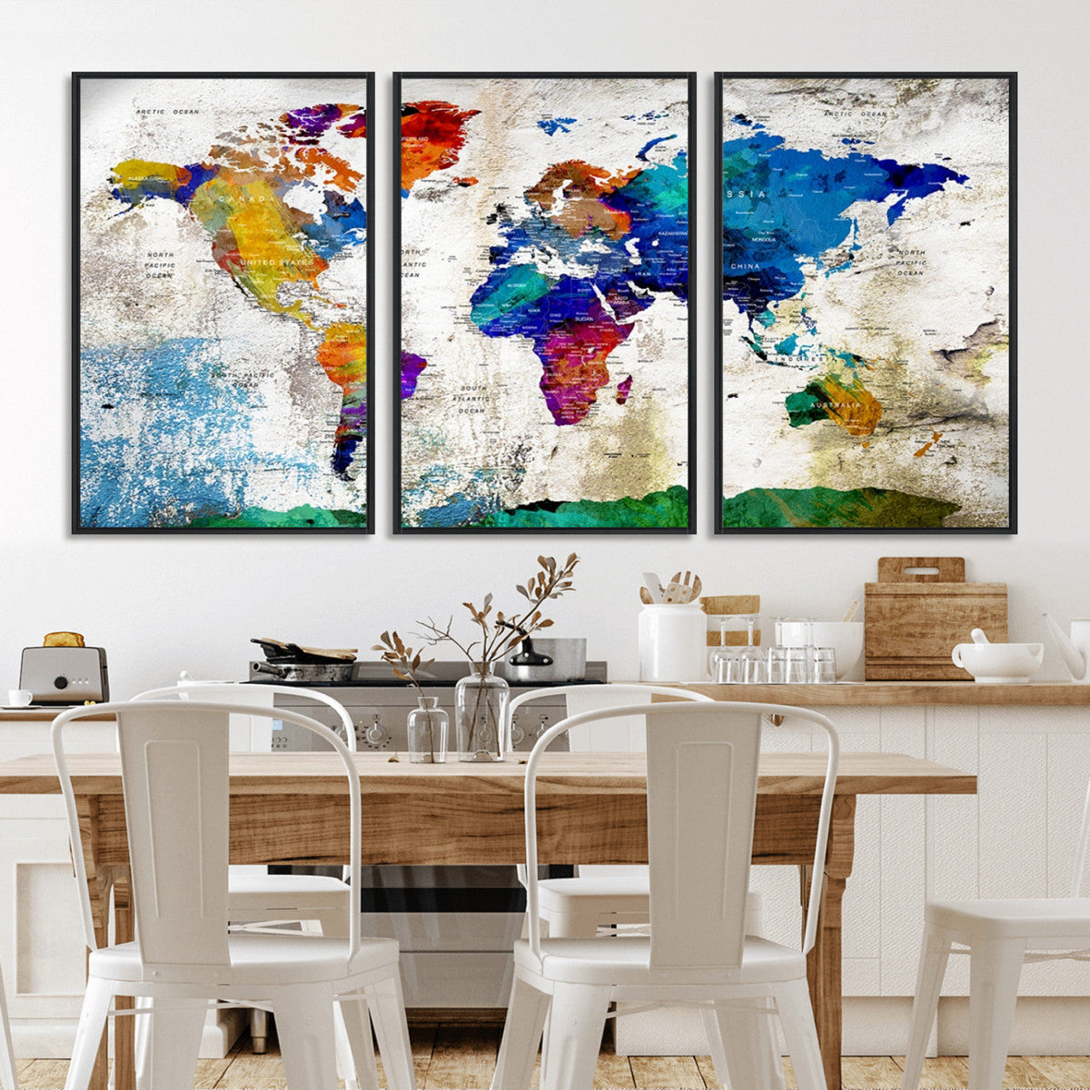 World Map Canvas Print – Framed Travel Map Wall Art for