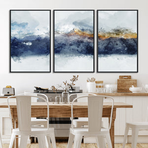 Abstract Mountain Range Art Canvas Print | 3 Panel