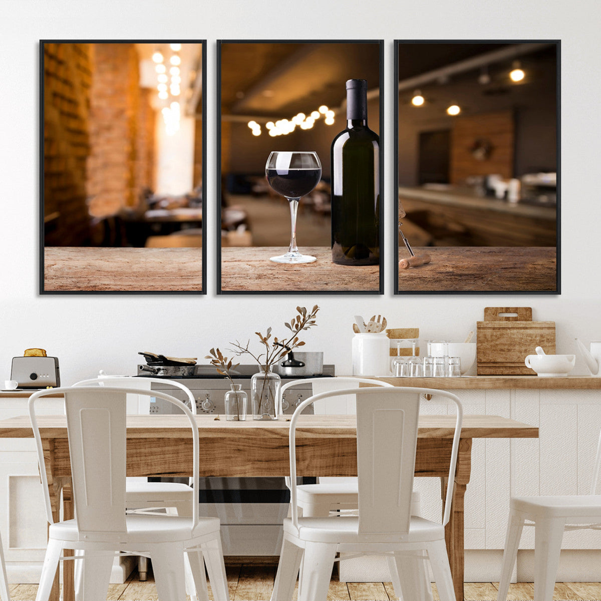 Wine and Bottle Wall Art Canvas Print