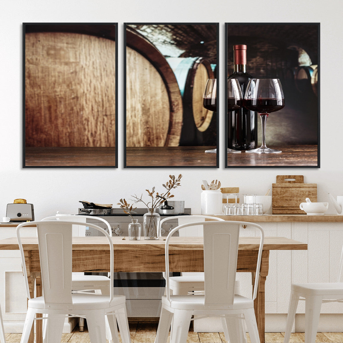 Wine and Barrel Wall Art Canvas Print