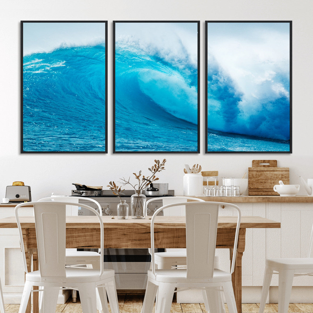 Big Ocean Surfing Wave Wall Art Canvas Print