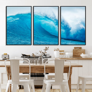 Big Ocean Surfing Wave Wall Art Canvas Print