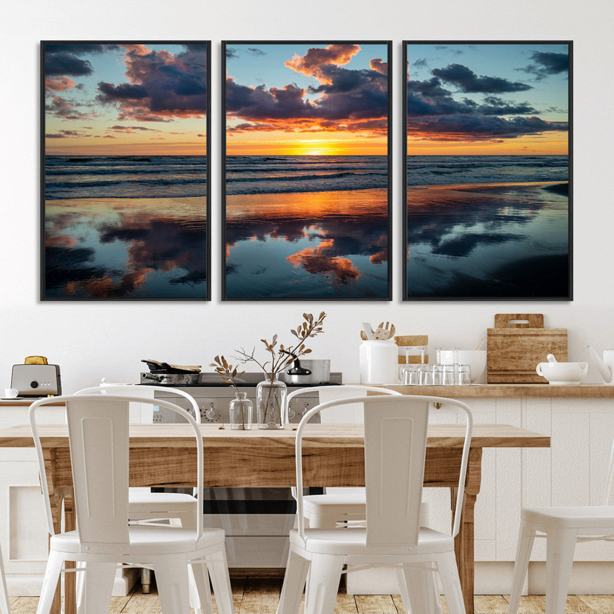 Beach Sunset Print - Stunning Ocean Canvas Artwork with