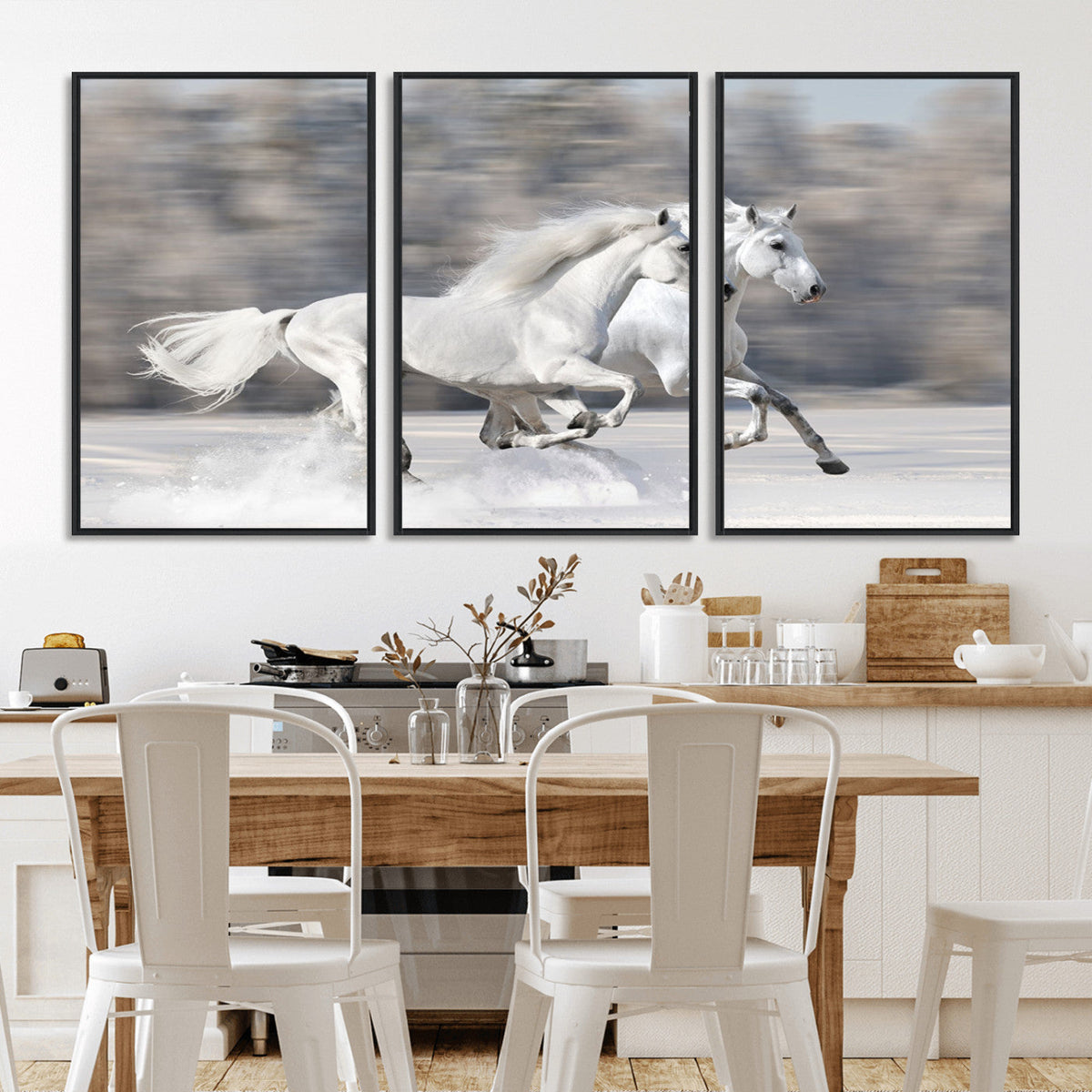 The White Horses Wall Art, Framed White Horses Wall Art
