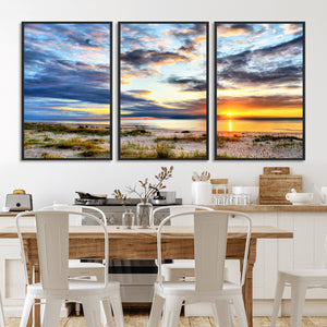 Sunset On The Ocean Wall Art Canvas Print