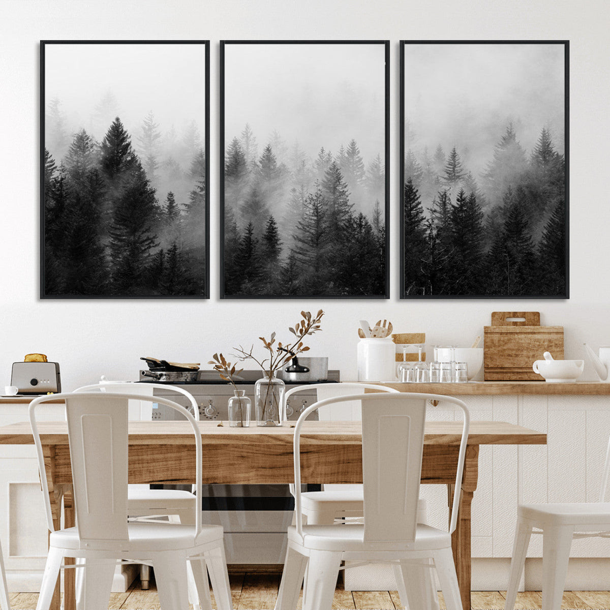 Fogy Forest Canvas Wall Art Print - Mountain Wall Art with