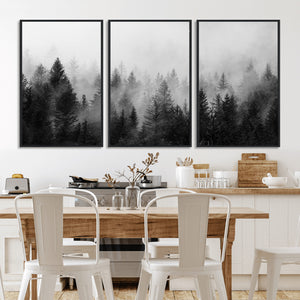 Fogy Forest Canvas Wall Art Print - Mountain Wall Art with