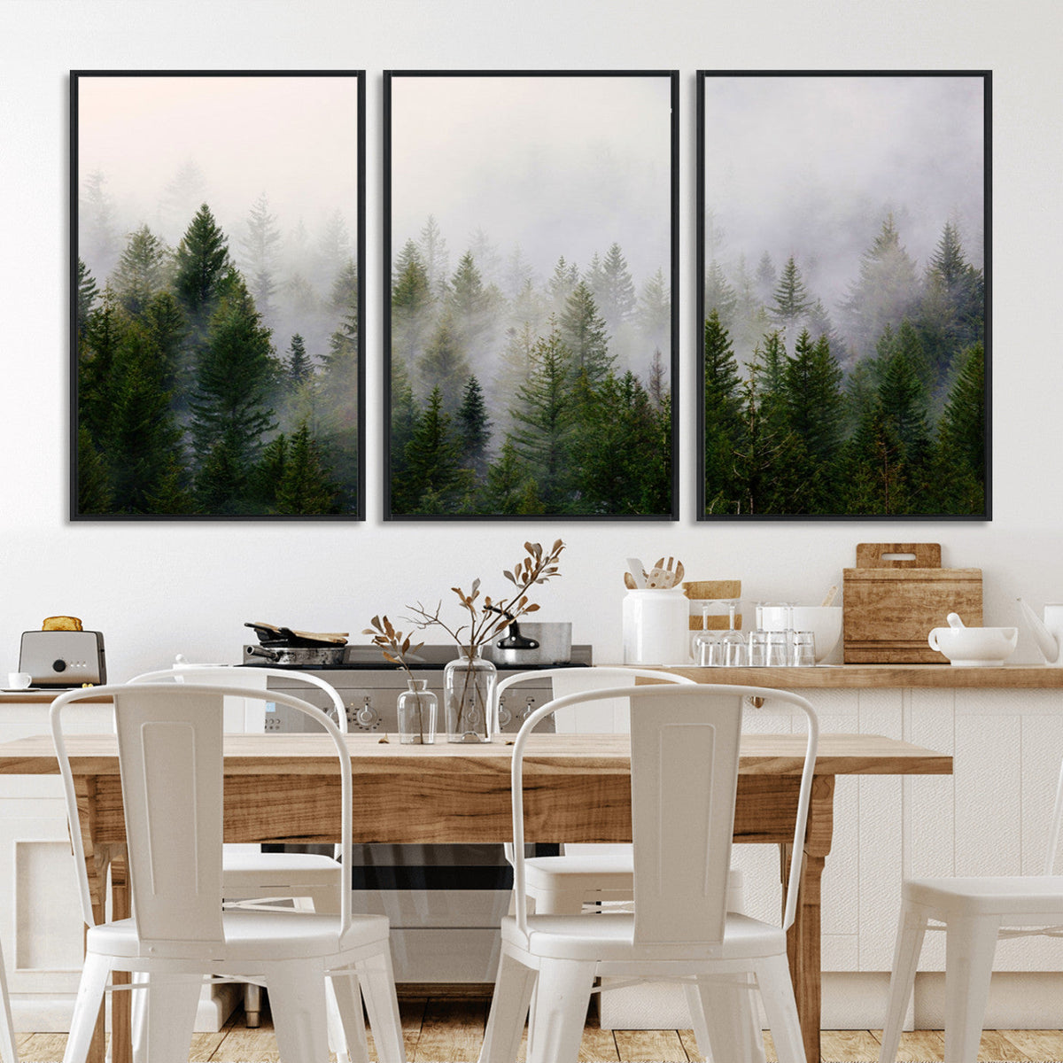 Forest Wall Art Canvas Print | Foggy Forest Wall Art | Pine