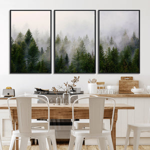 Forest Wall Art Canvas Print | Foggy Forest Wall Art | Pine