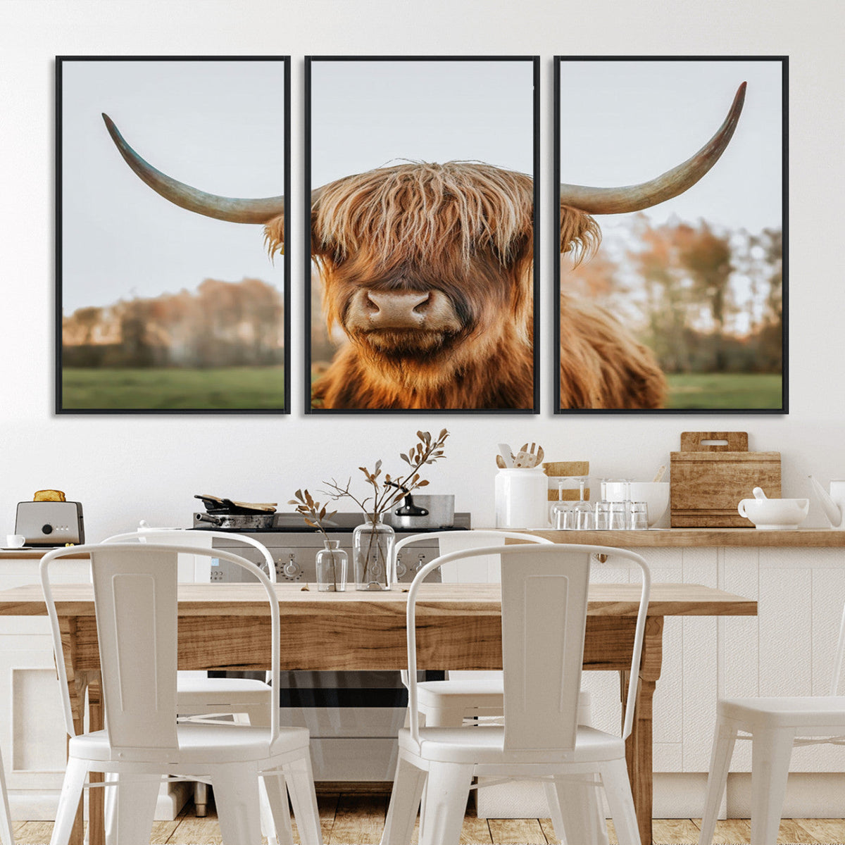 Highland Cow Animal Scottish Cattle Art Print Farmhouse Wall